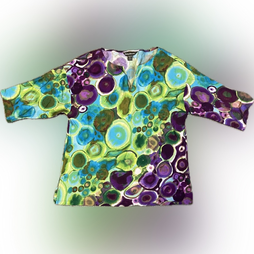Tommy Bahama V-Neck Tie-Dye Tunic size XS - Picture 5 of 12